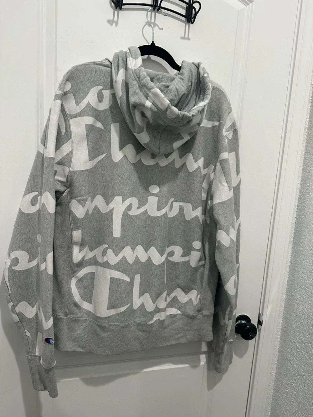 Champion Reverse Weave All Over Print Hoodie SZ L
